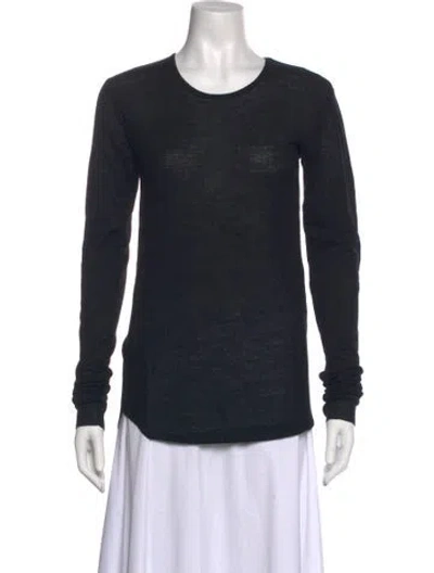 Pre-owned Balmain Scoop Neck Long Sleeve Top In Black