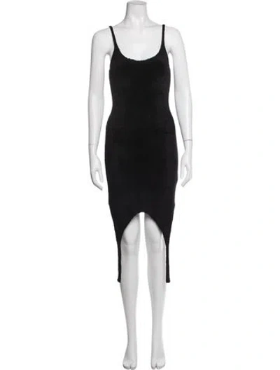 Pre-owned Balmain Scoop Neck Mini Dress In Black