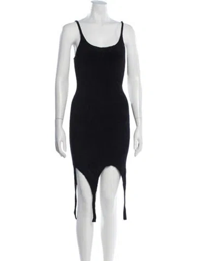 Pre-owned Balmain Scoop Neck Mini Dress In Black