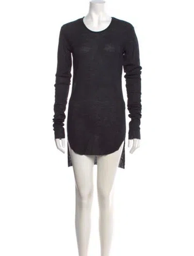 Pre-owned Balmain Scoop Neck Mini Dress In Gray