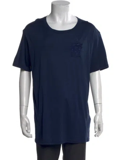 Pre-owned Balmain Scoop Neck Short Sleeve T-shirt In Blue