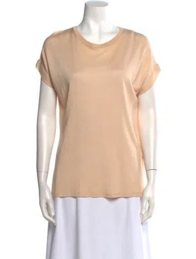 Pre-owned Balmain Scoop Neck Short Sleeve T-shirt In Brown