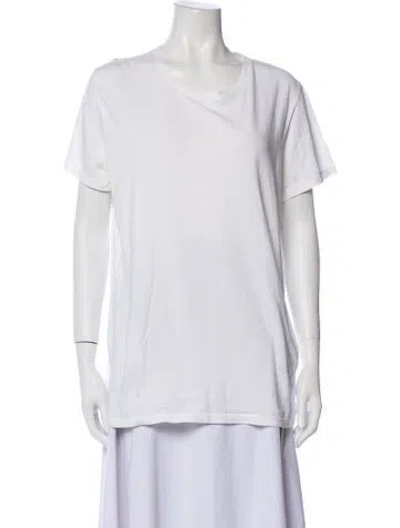 Pre-owned Balmain Scoop Neck Short Sleeve T-shirt In White