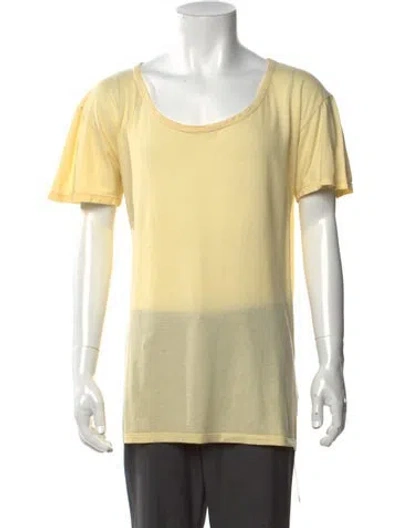 Pre-owned Balmain Scoop Neck Short Sleeve T-shirt In Yellow