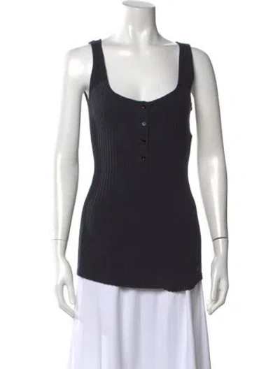 Pre-owned Balmain Scoop Neck Sleeveless Top In Multi