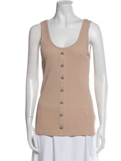 Pre-owned Balmain Scoop Neck Sleeveless Top In Neutral