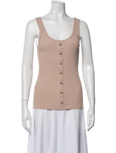 Pre-owned Balmain Scoop Neck Sleeveless Top In Neutral