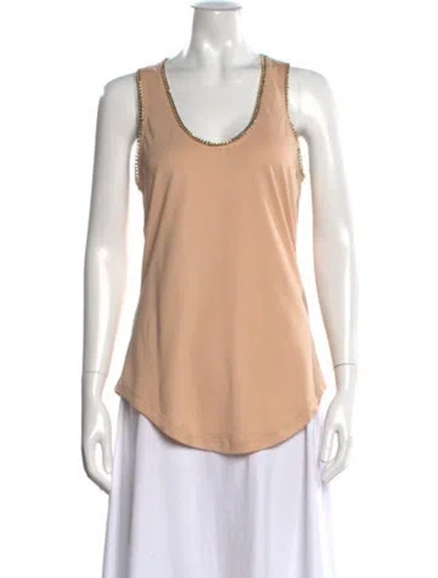 Pre-owned Balmain Scoop Neck Sleeveless Top In Neutral
