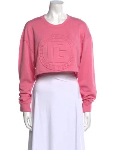 Pre-owned Balmain Scoop Neck Sweater In Pink