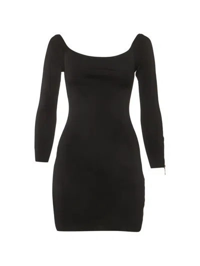 Pre-owned Balmain Scoop-neck Midi Dress In Black