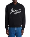 Balmain Script Logo Hoodie In Black