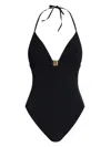Balmain Pb Labyrinth One-piece Swimsuit In Black