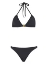 Balmain Logo-print Triangle Bikini Set In Black