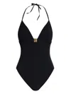 Balmain Pb Labyrinth One-piece Swimsuit In Black
