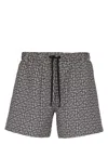 Balmain Printed Pb Labyrinth Swim Shorts In Black