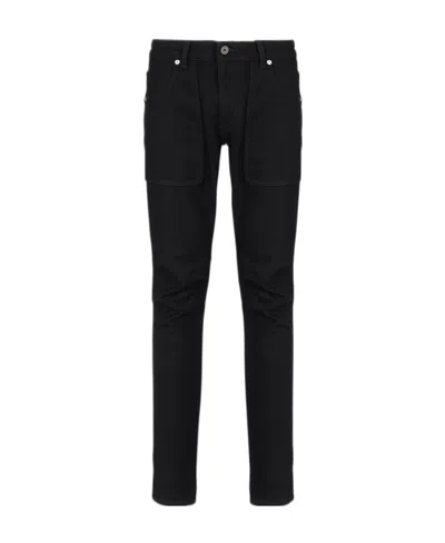 Balmain Seam-detail Slim-fit Jeans In Black