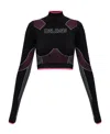 Balmain Multicolor Stretch Nylon Top In Black