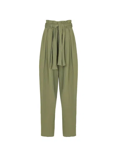 Balmain Self-tie High-waisted Trousers In Multi