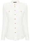 Balmain Button-embellished Silk Crepe De Chine Shirt