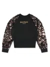 BALMAIN SEQUIN-EMBELLISHED COTTON SWEATSHIRT