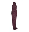 Balmain Women High-neck Sequin Dress In Pink