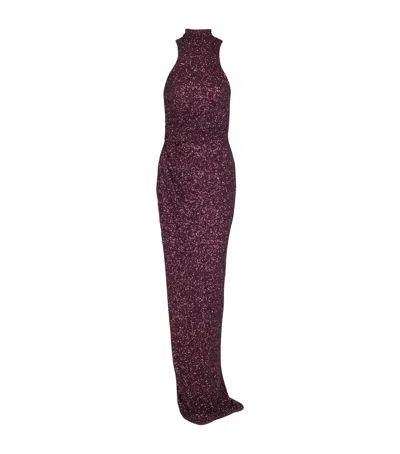BALMAIN SEQUIN-EMBELLISHED MAXI DRESS