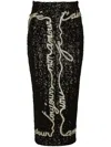 Balmain Sequin-embellished Midi Skirt In Black