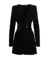 Balmain Sequin-embellished V-neck Mini Dress In Black