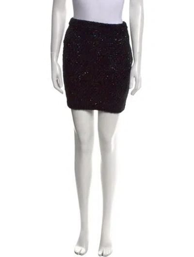 Pre-owned Balmain Sequin Embellishments Mini Skirt In Black