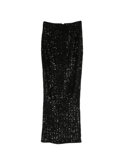 Balmain Sequin Maxi Skirt In Black