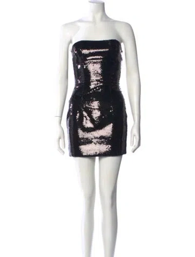 Pre-owned Balmain Sequin Mini Dress In Black