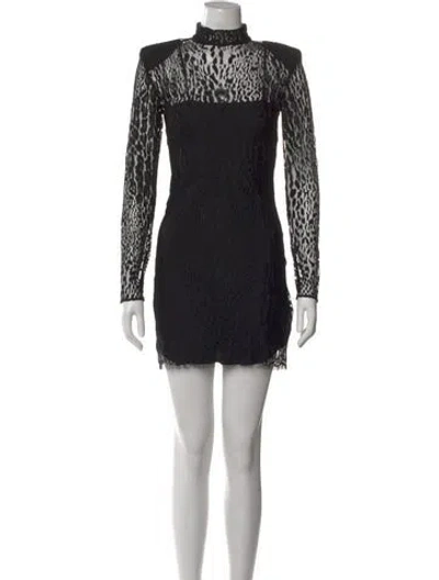 Pre-owned Balmain Sequin Mini Dress In Black