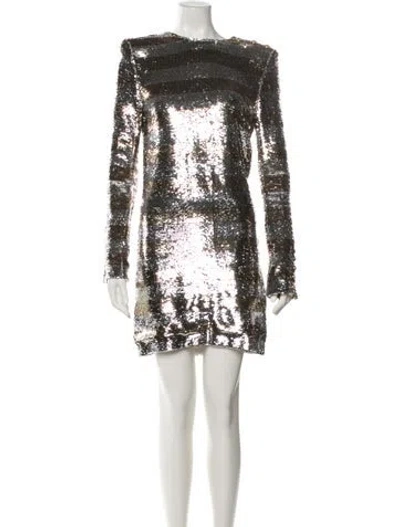 Pre-owned Balmain Sequin Mini Dress In Gold/metallic