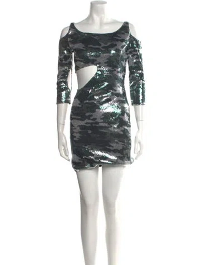 Pre-owned Balmain Sequin Mini Dress In Multi
