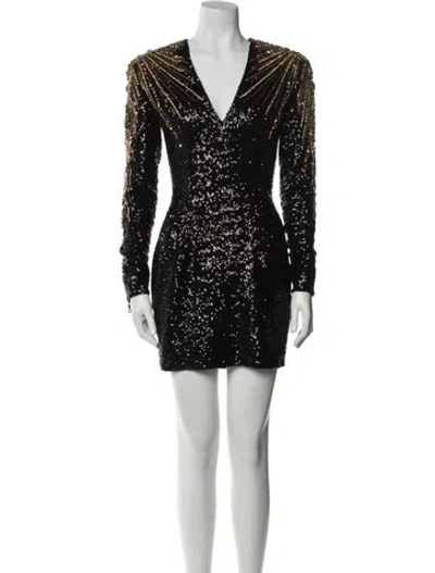 Pre-owned Balmain Sequin Mini Dress W/ Tags In Black