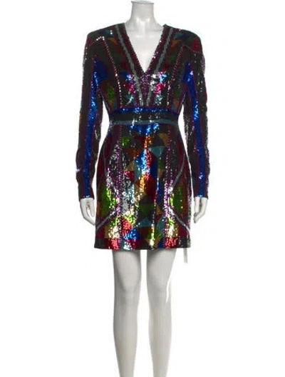 Pre-owned Balmain Sequin Mini Dress W/ Tags In Black