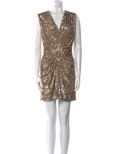Pre-owned Balmain Sequin Mini Dress W/ Tags In Gold