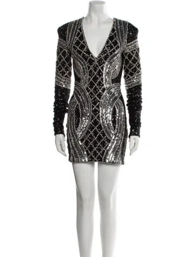 Pre-owned Balmain Sequin Mini Dress W/ Tags In Multi