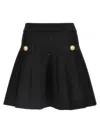 Balmain Sequin-embellished Knitted Mini Skirt In Black
