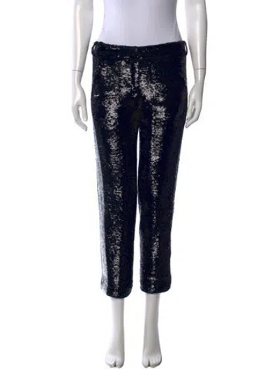 Pre-owned Balmain Sequin Straight Leg Pants In Black
