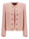 Balmain Women Sequin Tweed Blazer In Pink