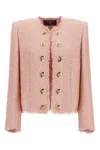 Balmain Women Sequin Tweed Blazer In Pink
