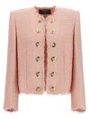 Balmain Women Sequin Tweed Blazer In Pink