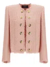 Balmain Sequin Tweed Blazer In Pink
