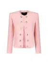 Balmain Sequin Tweed Jacket In Pink
