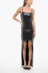 Balmain Long Star Sequin-embroidered Dress In Grey