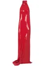 Balmain Red Long Sequin Halterneck Maxi Dress In Red