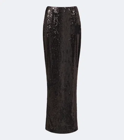 Balmain Sequined Maxi Skirt In Black