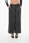 Balmain Sequin-embellished Wide-leg Trousers In Multi