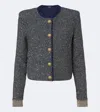 Balmain Sequined Tweed Jacket In Black